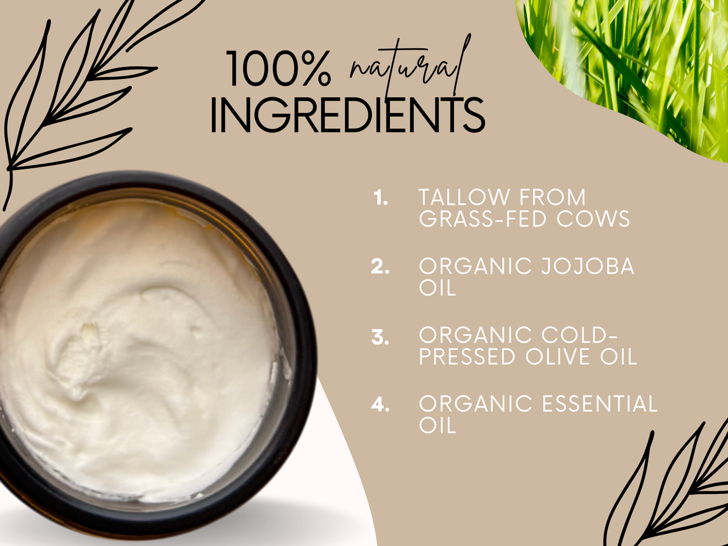 Whipped Tallow Balm: Grass-fed, Organic, Natural Skin Care